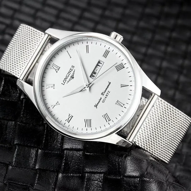 

longines- Luxury Brand Business Men's Delicate women Watch Waterproof Chronograph Quartz Stop Watch With Stainless steel 9