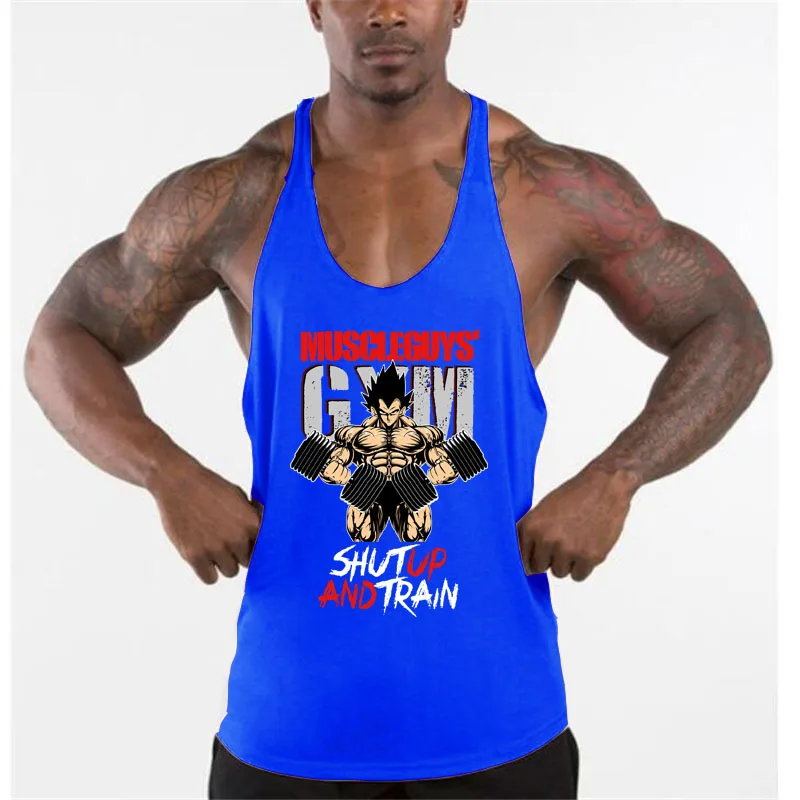 Fitness Stringer Tank Top Mens Muscle Sleeveless Tanktop Workout singlets muscle shirt gym Clothing Bodybuilding vest | Мужская одежда