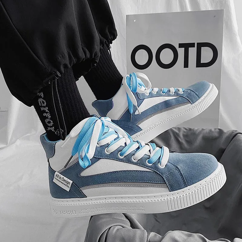 

Кеды мужские высокие, повседневная обувь, Вулканизированная подошва, спортивные ботинки для скейтборда