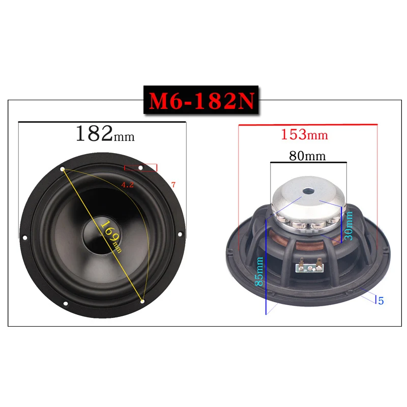HIFIDIY в прямом эфире Hi-Fi 4 ~ 6.5Inch120/153/182 мм Чистый СЧ полночастотный динамик 8OHM 50W100W 120W