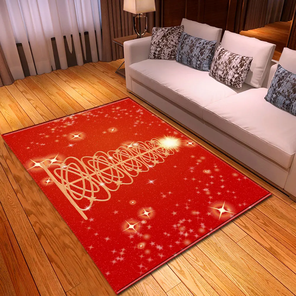 Веселые рождественские ковры фланелевые 3D коврики для гостиной Рождественский