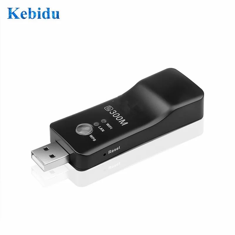 Универсальный беспроводной адаптер KEBIDU для Smart TV 300 Мбит/с USB Wi Fi ТВ палочки WPS