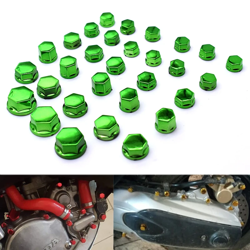 30 шт./компл. крышка гайки для мотоцикла гайка украшение болт хромированный
