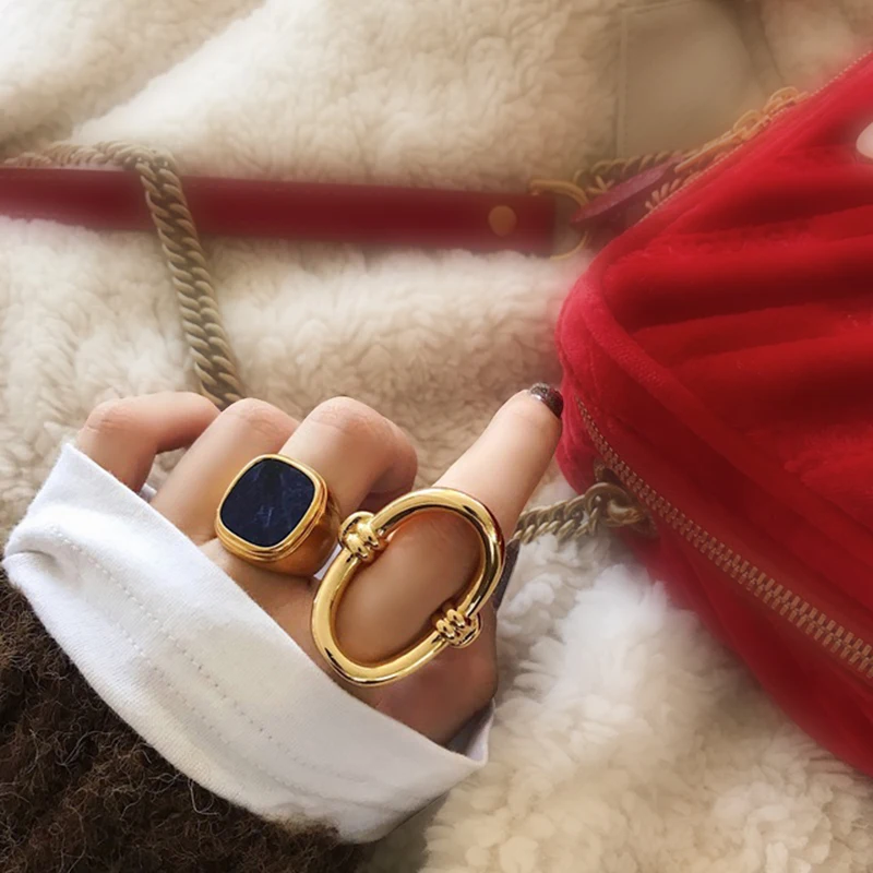 Эффектные геометрические полые шикарные линии галстук кольцо в стиле панк