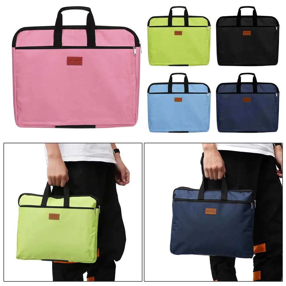 Zipper Waterproof  Durable Big Capacity With Handle Handbag Files Bag Double Layers File Folder