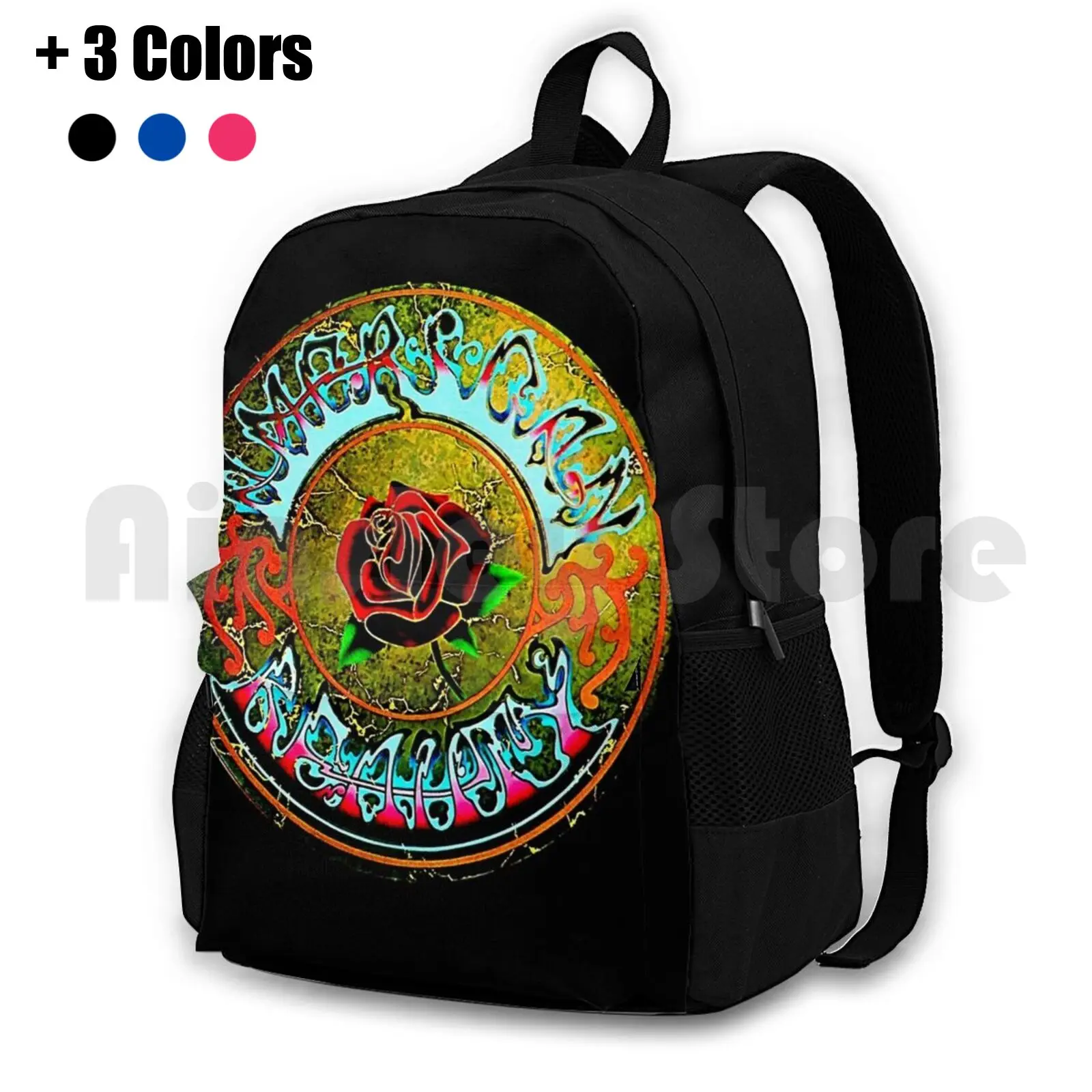 

American Beauty Outdoor Hiking Backpack Waterproof Camping Travel Band Ranyongko Punch Judas Priest Anthrak Grateful Dead