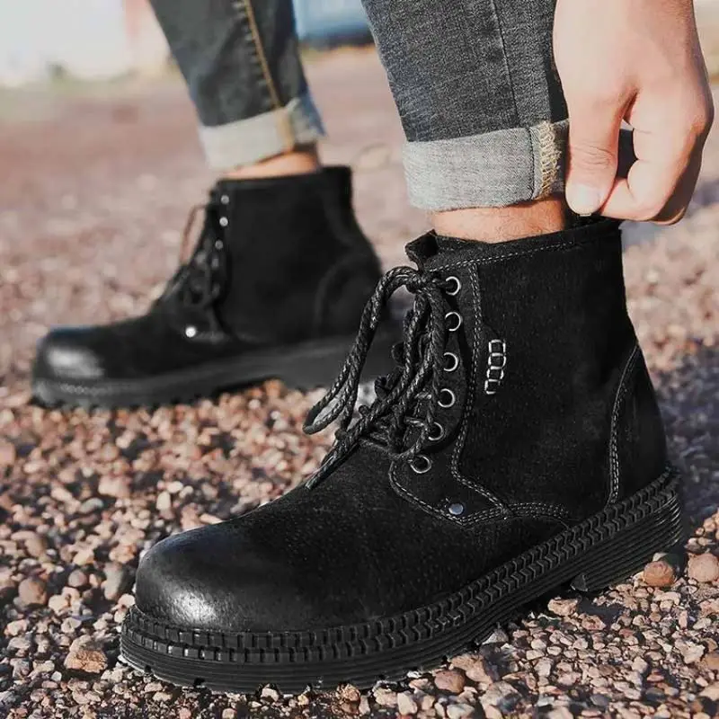 

Men Shoes 2021 New Faux Suede Casual Outdoors Fashion Classic Comfortable Martin Boot Bottes De Martin Concise Lace Up XM724