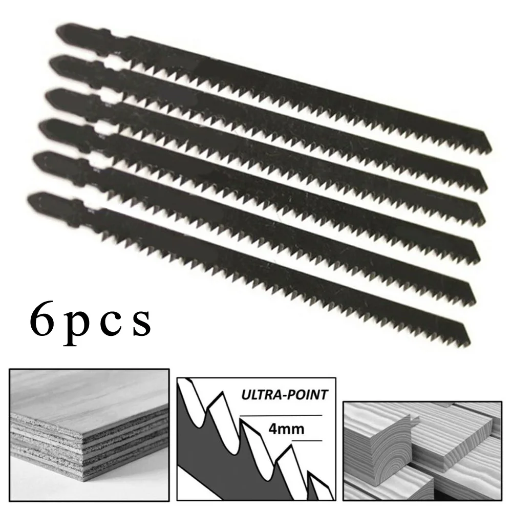 

6Pcs T744D 180mm Ultra-long Jigsaw Saw Blades Fast Cutting Set Plastic For Woodworking Tools Accessories