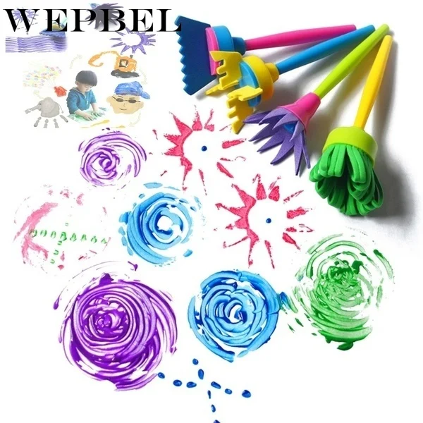 WEPBEL (4 шт./компл.) модная детская кисть для рисования цветочный трафарет детей DIY