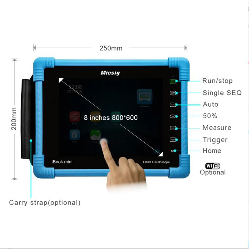 Micsig Digital Tablet Oscilloscope TO1102 100MHz 4CH 28Mpts Automotive diagnostic touchscreen digital-oscilloscope sales | Инструменты