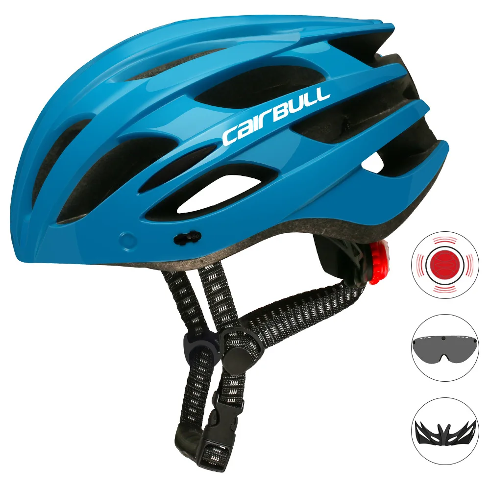 

New Ultralight Cycling Helmet With Removable Visor Goggles Bicycle Tail Light Integrally-molded Mountain Road Bike MTB Helmets