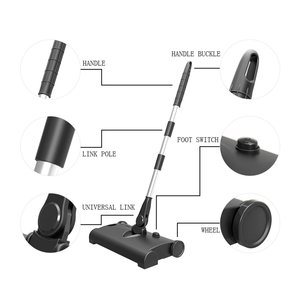 

Wireless Electric Floor Mop Vacuum Cleaner Home Robot Vacuum Cleaner Sweeping Machine 2 in 1 Handpush Dry Wet Sweeper Mop