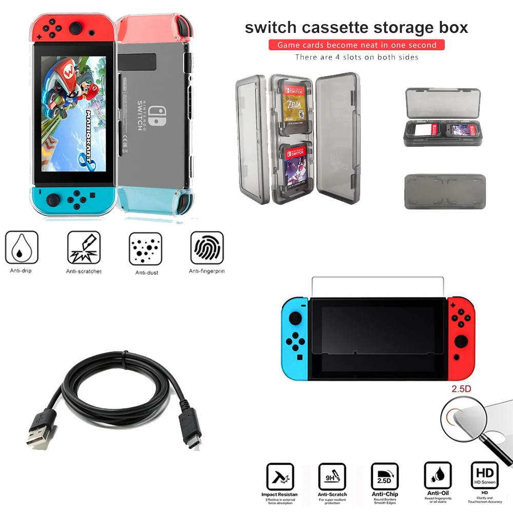 Набор игровых аксессуаров для Nintendo Switch дорожная сумка переноски Joy-Con Защитная