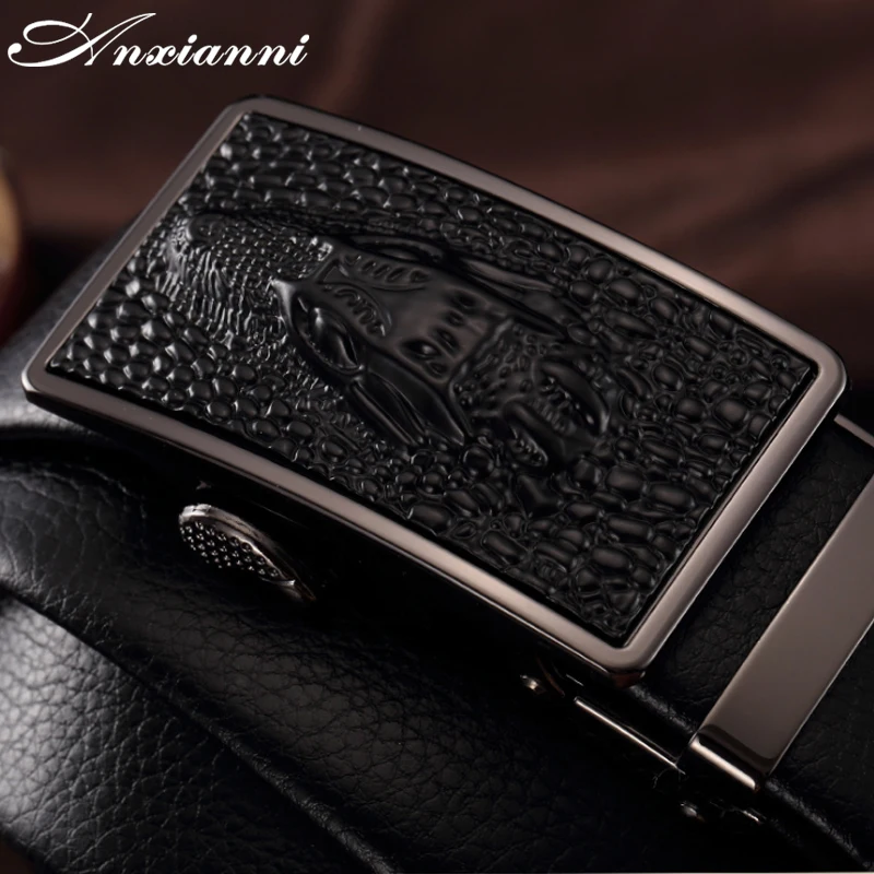 Fashion Casual Men belts Luxury Genuine Leather designer High Quality Crocodile Head Automatic Buckle Belt