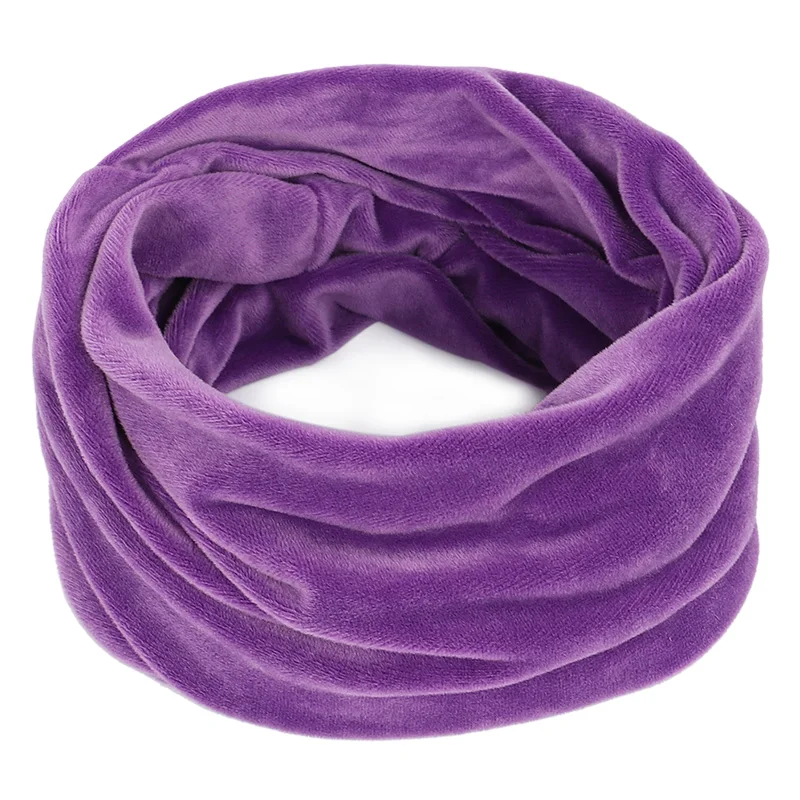 Purple Новинка, высокое качество, зимний бархатный тканевый шарф-кольцо, женские теплые шарфы для шеи, мягкие, удобные, модные, одноцветные - Цвет: Purple
