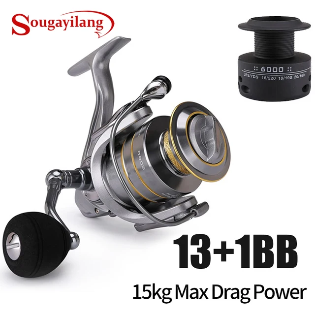 Sougayilang 13+1BB Spinning for Fishing Reels 8KG Max Drag with Free Spool Tube for Spinning Pesca Fishing Accessories 1