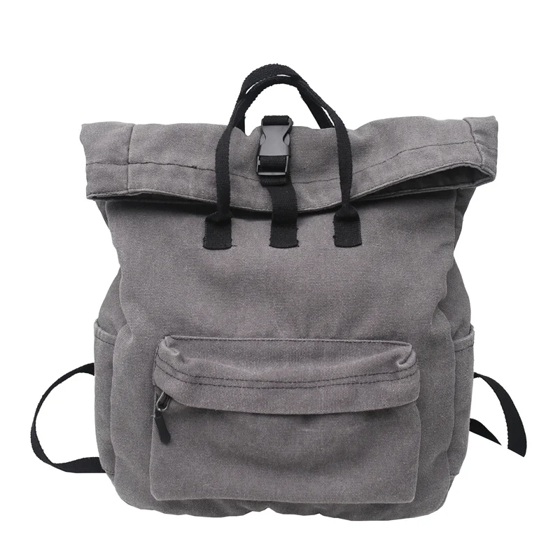

Japanese Ins Literary Wash Thick Canvas Couple Wild Retro Simple Backpack