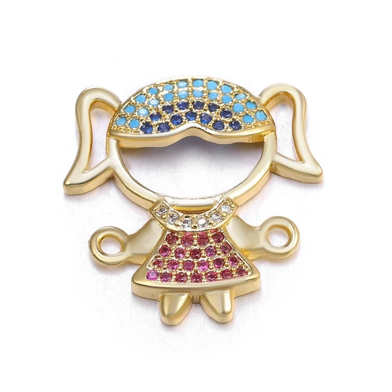 Gold Juya DIY Женские аксессуары, браслеты ручной работы Многоцветный мама мальчик девочка дочь Шарм Разъемы для дружбы ювелирных изделий - Color: Gold