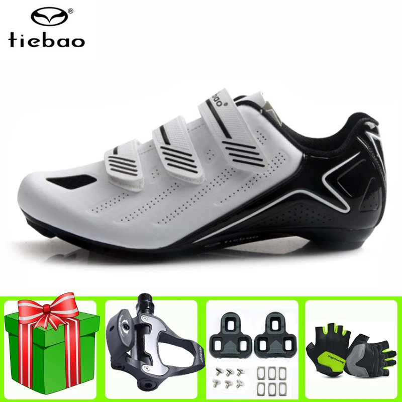 

Tiebao Road Cycling Shoes Sapatilha Ciclismo Add Pedals Set Men Sneakers Self-locking Breathable Outdoor Nylon Sole Bike Shoes