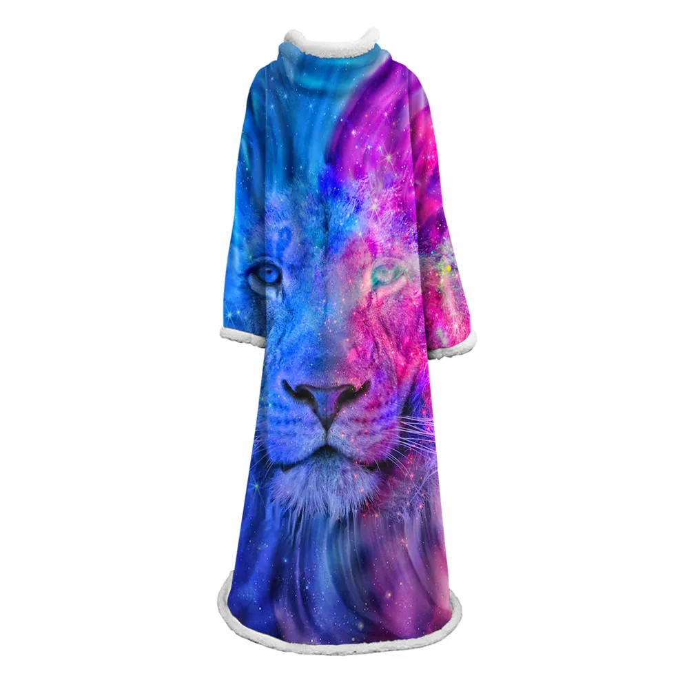 Одеяло с рукавом волка в виде животного сохраняющее тепло мягкое удобное 3D