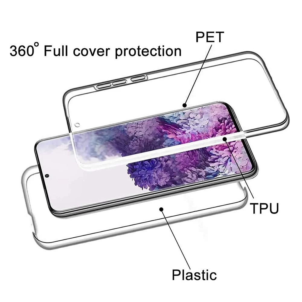 

Hybrid 360 Case for Samsung Galaxy S21 S20 FE S10e S10 S9 S8 Plus S7 Full Body Case for Galaxy Note 8 9 10 20 Ultra Clear Cover