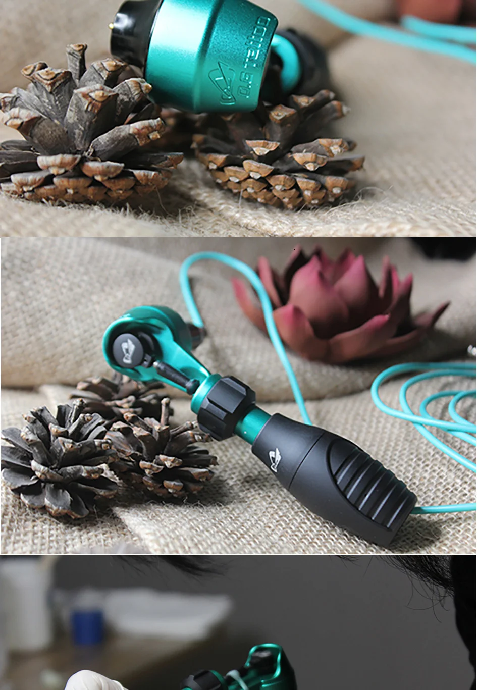O.G шумный мальчик машина роторная портативная Татуировка ручка трава зеленая авиация алюминиевый корпус Профессиональный постоянный макияж полный