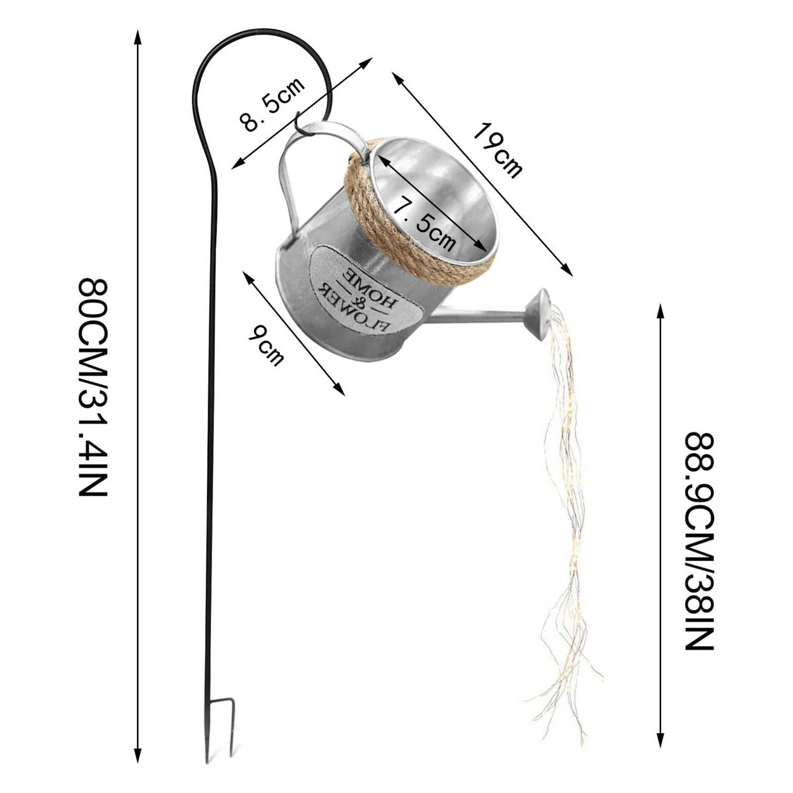 

Garden Lawn Lamp Creative Watering Can Sprinkles Star Type Shower Garden Art Light Decoration Outdoor Gardening Lawn Lamp