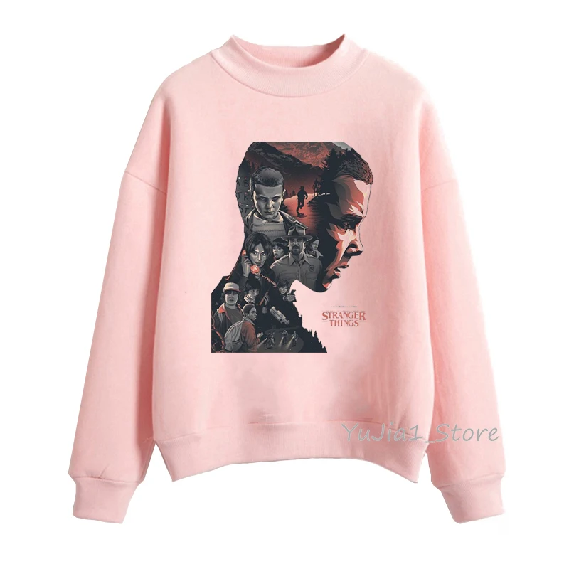 Sudadera mujer очень странные дела 3 кофты осенне-зимняя одежда для женщин, бархатистые худи для девочек-розовый цвет, раздел-толстовки и harajuku kawaii пуловер - Цвет: Y91913P