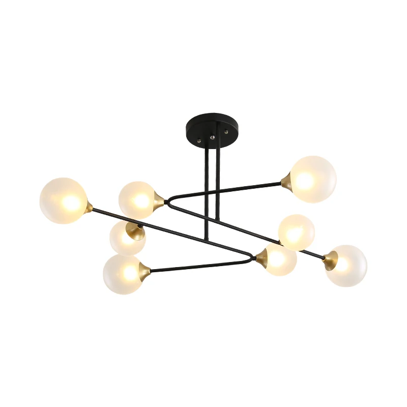 

Creative Design LED Chandelier For Living Room Black Metal Lampshade LED Surface Mounted Bedroom Lamps