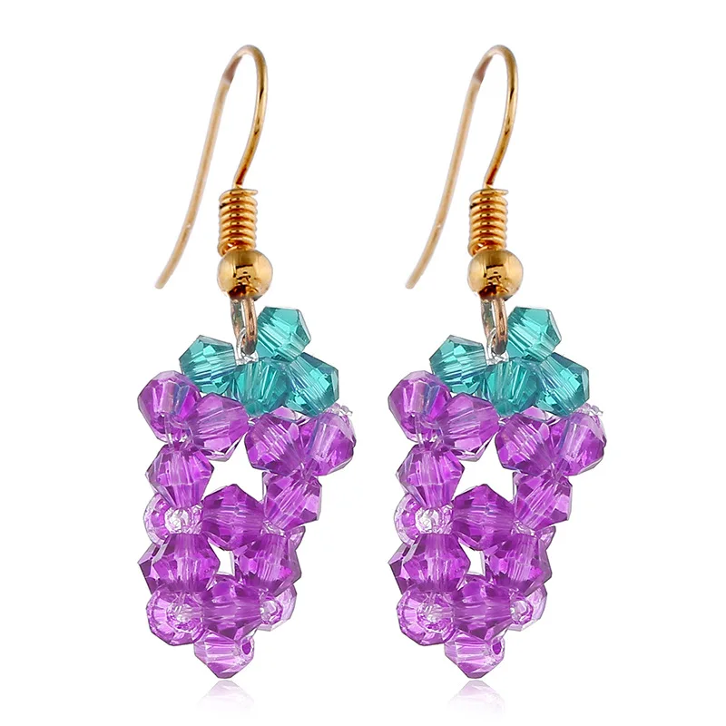 

Fashion exquisite super fairy beaded grape earrings 2020 new personality trend niche design earrings