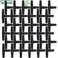 sprycle 100 500pcs 14 inch connector joint tee irrigation dripper watering plants outdoor garden tools for 4mm7mm pipe hose