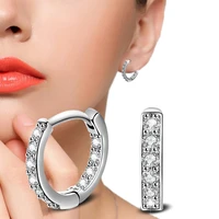new fashion classic hoop earrings shiny crystal stud small loops tiny huggies elegant earring piercing jewelry for women gifts