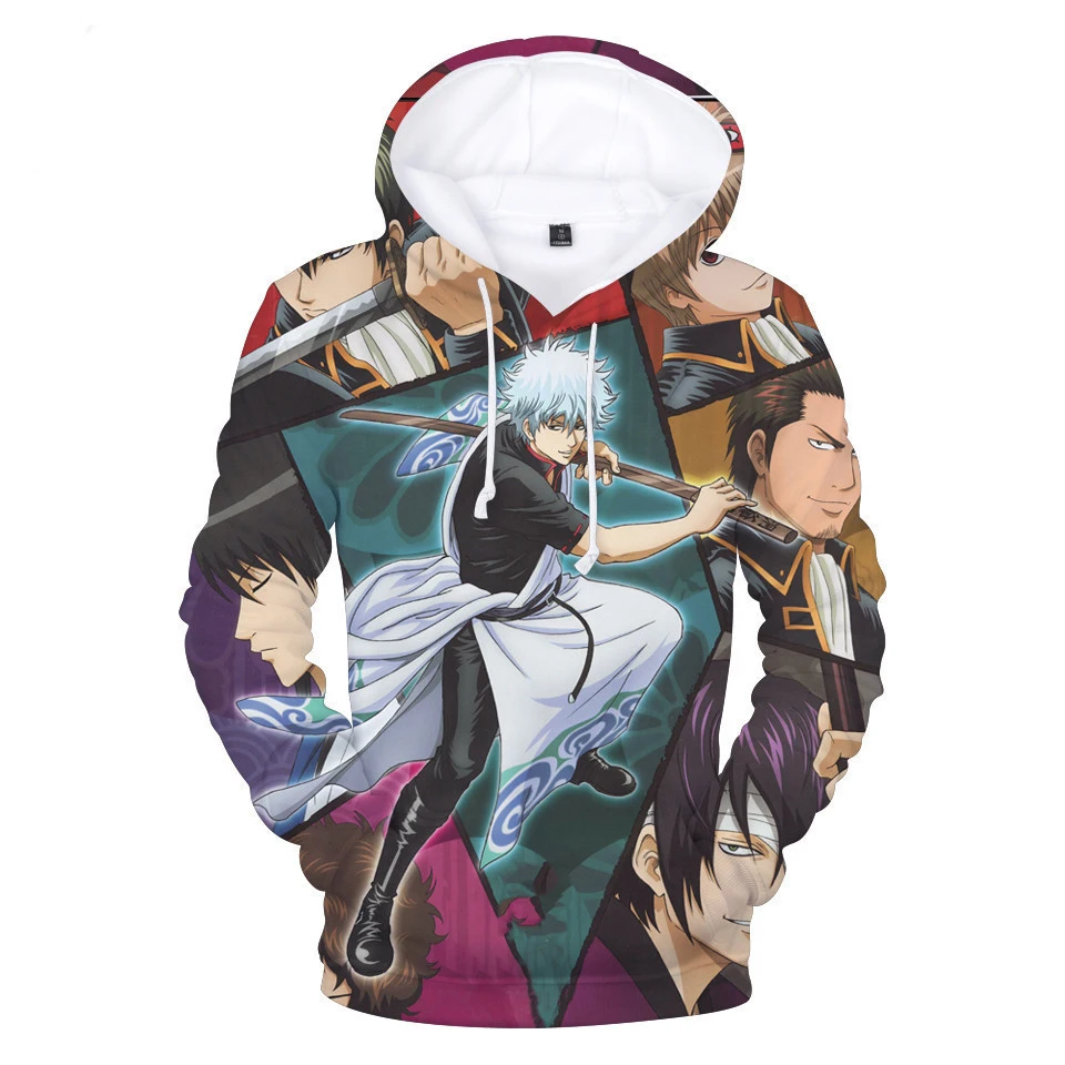 

2020 New 3D Print GINTAMA Sweatshirt Streetwear High Quality Personality Tracksuit Loose Sweatshirt Men/Women Pullover