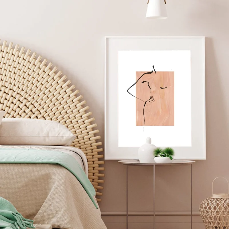 Абстрактная женщина Рисунок в виде линий настенный художественный холст картина