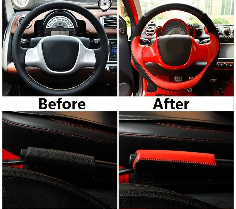 3 шт. рычаг переключения передач из натуральной кожи для Benz Smart forTwo 2009 2014|Чехлы на