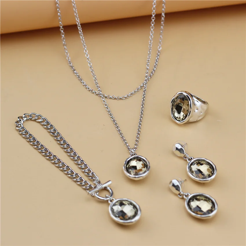 

Anslow Design Brand Fashion Jewelry Set Ring&Necklace&Earring Wedding Bijoux Female Elegant Women Valentine's Day Present