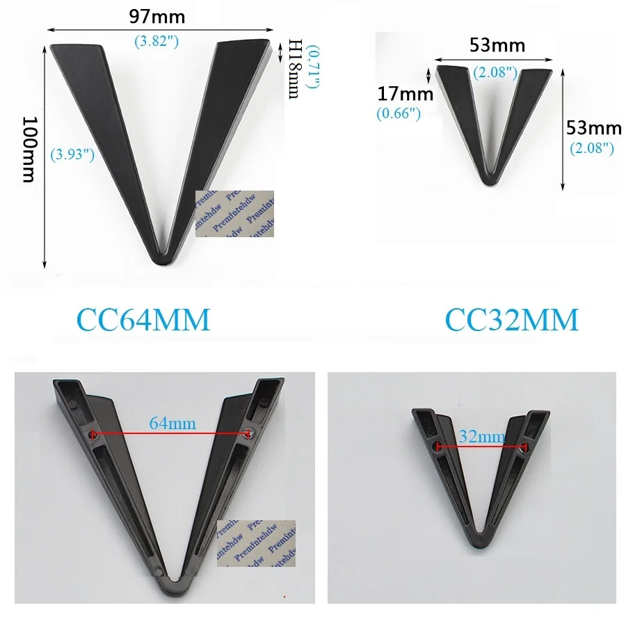 10 шт. современное блестящее Золотое матовое черное Цинковое V образное крепление