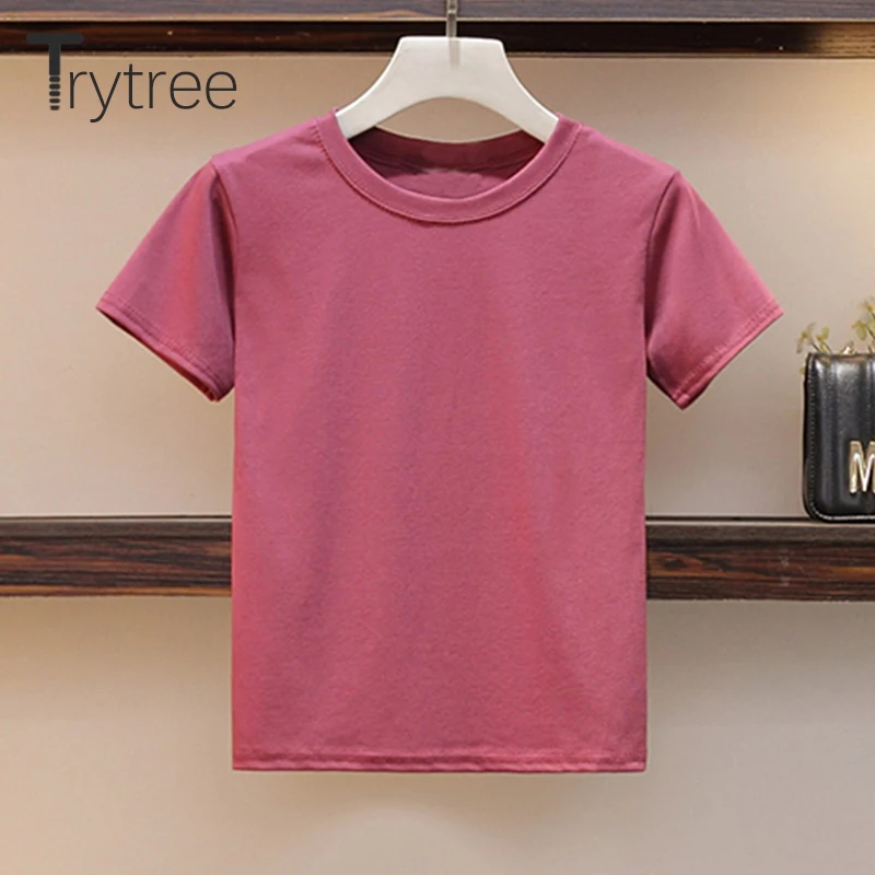 Trytree/летние женские комплекты из двух предметов однотонные повседневные