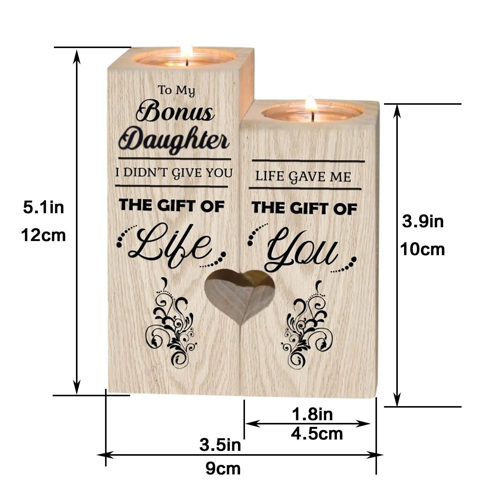 Подарочная коробка для дочери деревянный подсвечник ручной работы в форме