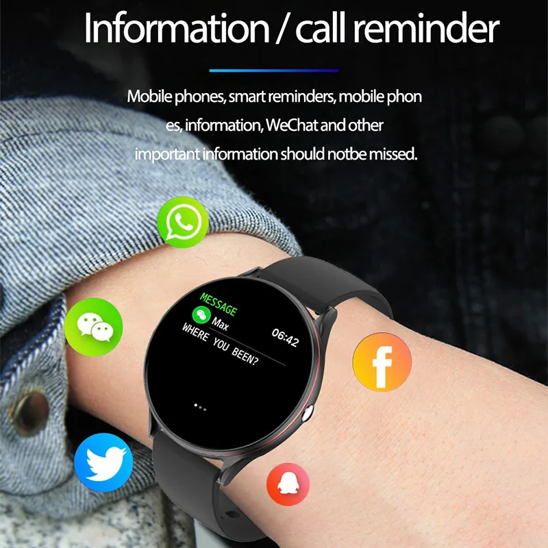 

LIGE 2020 New Full Touch Screen Smart Watch Women men Sport Heart Rate Blood Pressure Waterproof Smartwatch relojes inteligentes