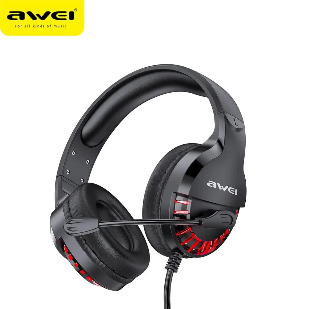 

AWEI ES-770i Game Headphone Professional Led Light Wired In-ear Headset With Microphones For Computer PC Game Stereo Bass Sound