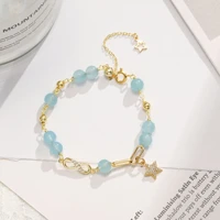 2021 new natural aquamarine bracelet female mobius luck in love crystal jewelry ins niche design gift for women girl