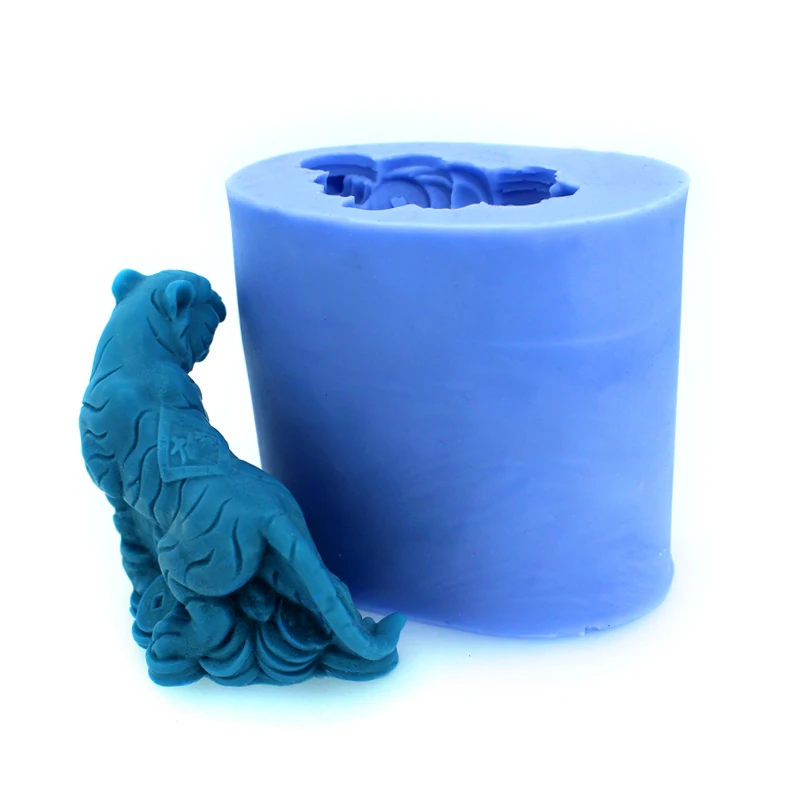 Molde de jab&oacute;n de silicona para manualidades, fabricaci&oacute;n de jab&oacute;n hecho a mano con forma de Tigre, DIY-2