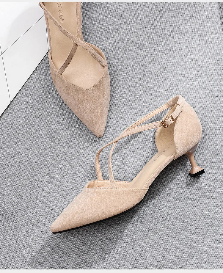 6208-1-beige Женская обувь; коллекция года; Летние босоножки; женские туфли-лодочки на высоком квадратном каблуке; женские босоножки; обувь на высоком каблуке; женские босоножки из флока с острым носком - Цвет: 6208-1-beige