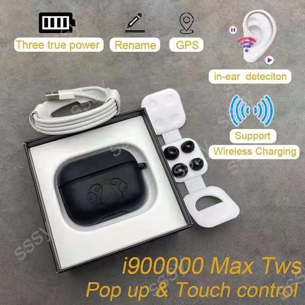 

Original i90000 max air tws 3 in-ear tws wireless bluetooth headphones super bass light sensor pk i90000 i900000 pro air30 plus