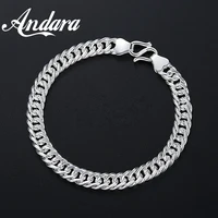 classic 925 sterling silver bracelet 6mm20cm horsewhip chain bracelet for mens jewelry gifts