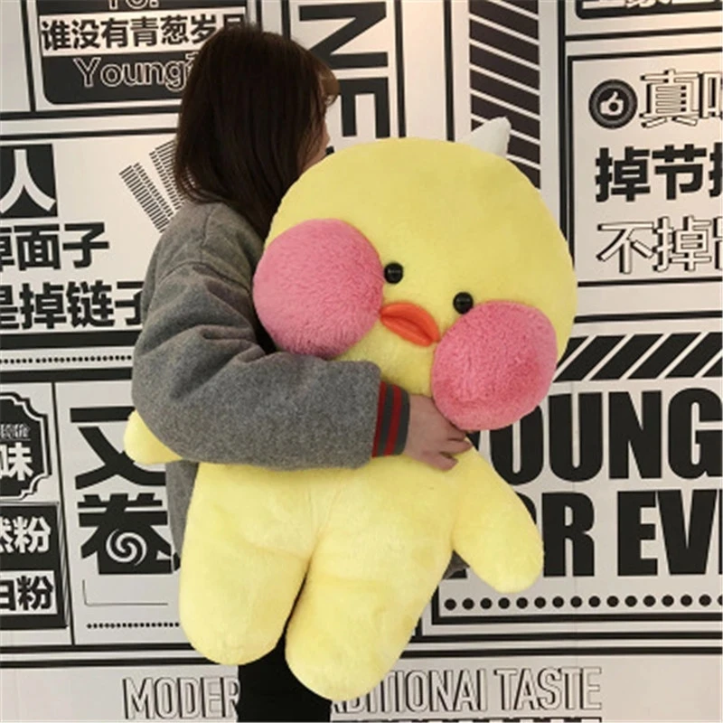 

1pc 80CM Giant LaLafanfan Cafe Duck with Bells Plush Toys Soft Lovely Animal Pillow Stuffed Baby Doll for Kids Birthday Gift