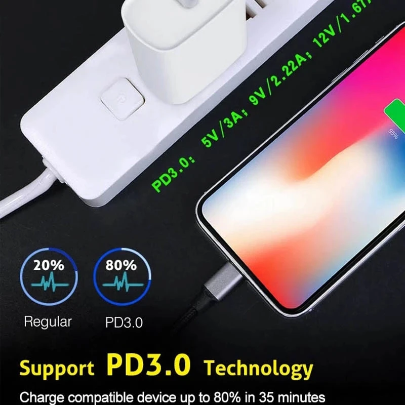 

Original 20W USB-C Power Adapter For iphone 12 12mini Pro Max Type C fast charger for Apple Cable for iPhone 8 Plus X XR 11 XS