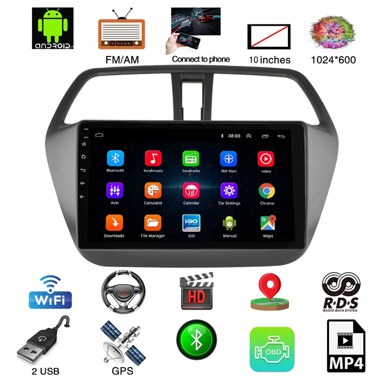 Автомагнитола на Android 8 1 мультимедийный видеоплеер для Suzuki S-CROSS 2014-2017 с