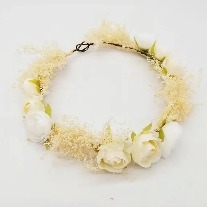 Искусственный настоящий цветочный венок роза для женщин и девочек Цветочная
